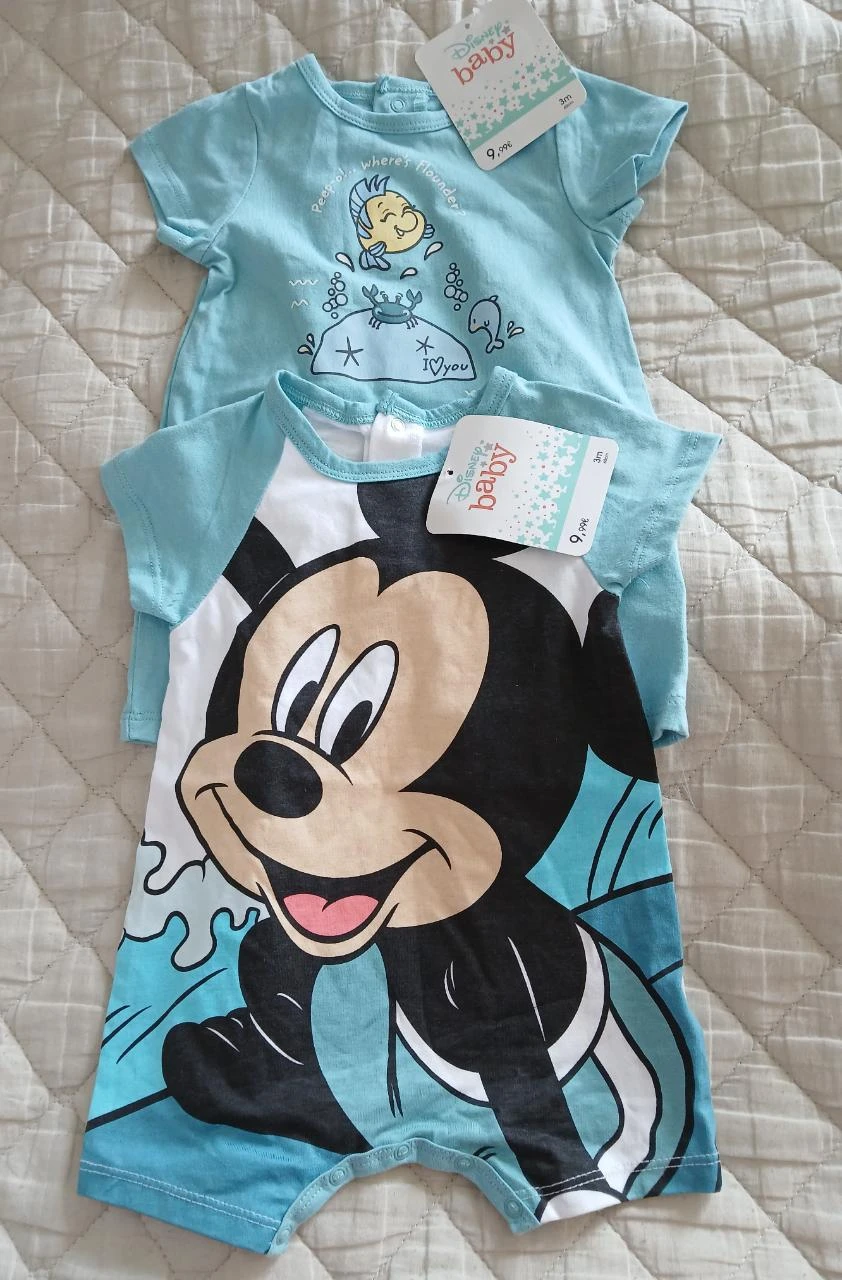 lot 2 barboteuses combishorts garcon disney 60 cm 3 mois